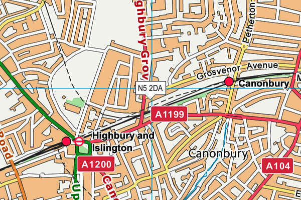 N5 2DA map - OS VectorMap District (Ordnance Survey) N5 2DA map - OS VectorMap District (Ordnance Survey)