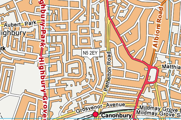 N5 2EY map - OS VectorMap District (Ordnance Survey) N5 2EY map - OS VectorMap District (Ordnance Survey)