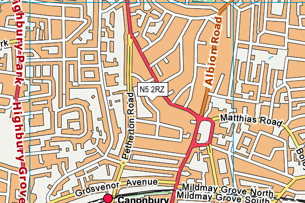 N5 2RZ map - OS VectorMap District (Ordnance Survey) N5 2RZ map - OS VectorMap District (Ordnance Survey)