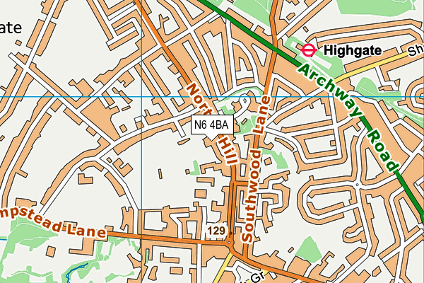 N6 4BA map - OS VectorMap District (Ordnance Survey) N6 4BA map - OS VectorMap District (Ordnance Survey)