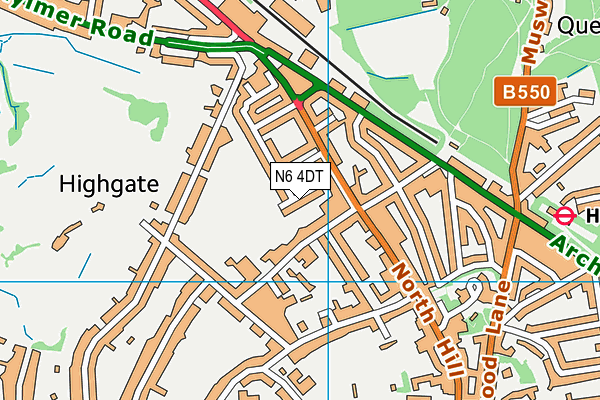 N6 4DT map - OS VectorMap District (Ordnance Survey) N6 4DT map - OS VectorMap District (Ordnance Survey)