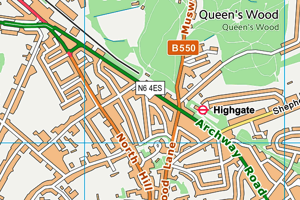 N6 4ES map - OS VectorMap District (Ordnance Survey) N6 4ES map - OS VectorMap District (Ordnance Survey)