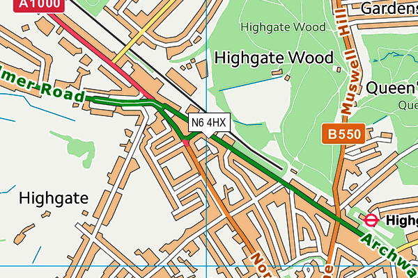N6 4HX map - OS VectorMap District (Ordnance Survey) N6 4HX map - OS VectorMap District (Ordnance Survey)