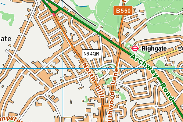 N6 4QR map - OS VectorMap District (Ordnance Survey) N6 4QR map - OS VectorMap District (Ordnance Survey)