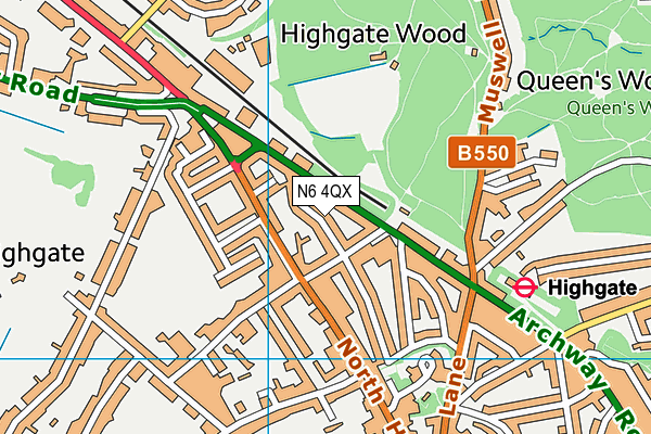 N6 4QX map - OS VectorMap District (Ordnance Survey) N6 4QX map - OS VectorMap District (Ordnance Survey)