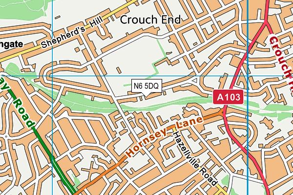 N6 5DQ map - OS VectorMap District (Ordnance Survey) N6 5DQ map - OS VectorMap District (Ordnance Survey)