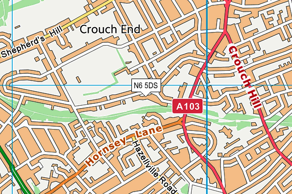 N6 5DS map - OS VectorMap District (Ordnance Survey) N6 5DS map - OS VectorMap District (Ordnance Survey)
