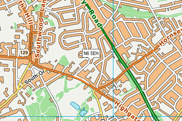 N6 5EH map - OS VectorMap District (Ordnance Survey) N6 5EH map - OS VectorMap District (Ordnance Survey)