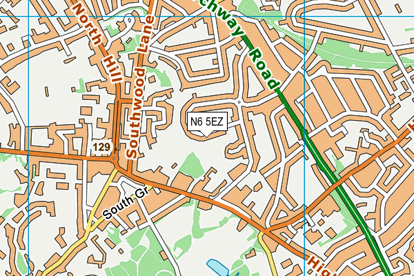 N6 5EZ map - OS VectorMap District (Ordnance Survey) N6 5EZ map - OS VectorMap District (Ordnance Survey)
