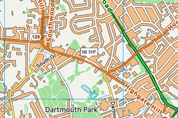 N6 5HF map - OS VectorMap District (Ordnance Survey) N6 5HF map - OS VectorMap District (Ordnance Survey)