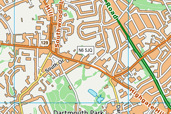 N6 5JQ map - OS VectorMap District (Ordnance Survey) N6 5JQ map - OS VectorMap District (Ordnance Survey)