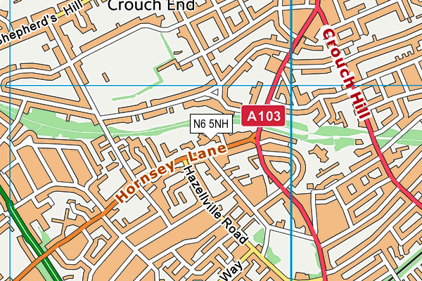 N6 5NH map - OS VectorMap District (Ordnance Survey) N6 5NH map - OS VectorMap District (Ordnance Survey)
