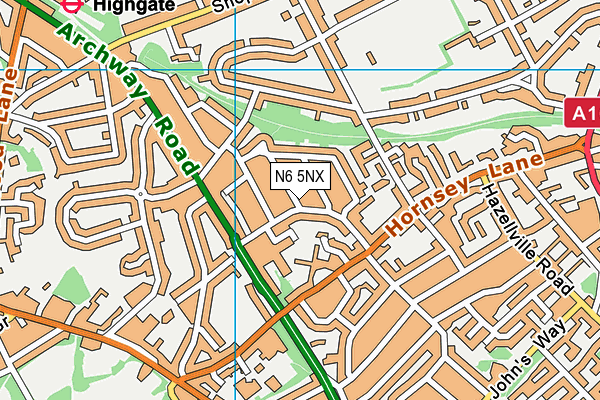 N6 5NX map - OS VectorMap District (Ordnance Survey) N6 5NX map - OS VectorMap District (Ordnance Survey)