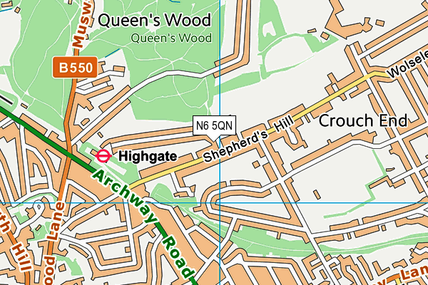 N6 5QN map - OS VectorMap District (Ordnance Survey) N6 5QN map - OS VectorMap District (Ordnance Survey)
