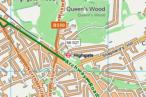 N6 5QT map - OS VectorMap District (Ordnance Survey) N6 5QT map - OS VectorMap District (Ordnance Survey)