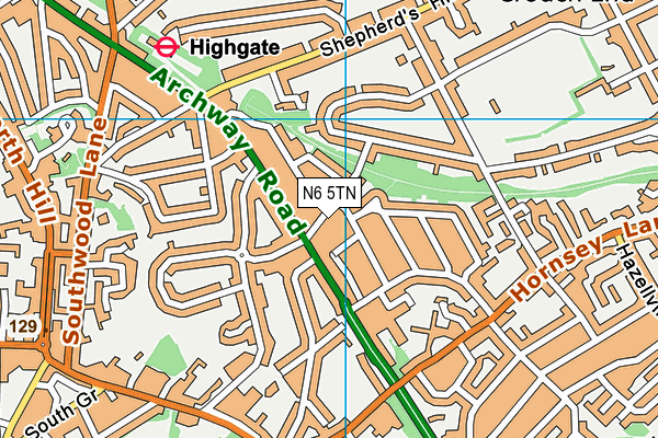 N6 5TN map - OS VectorMap District (Ordnance Survey) N6 5TN map - OS VectorMap District (Ordnance Survey)