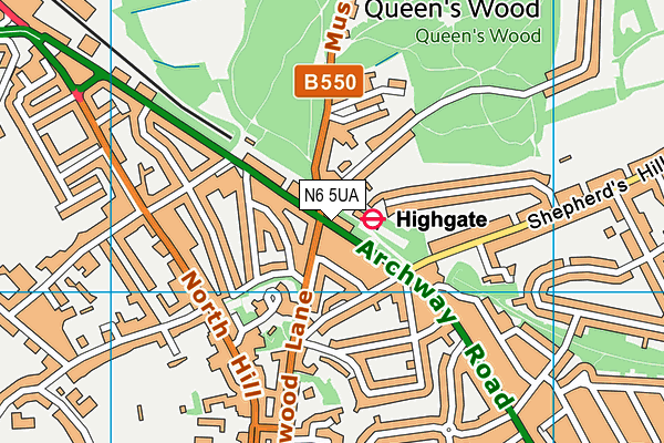 N6 5UA map - OS VectorMap District (Ordnance Survey) N6 5UA map - OS VectorMap District (Ordnance Survey)