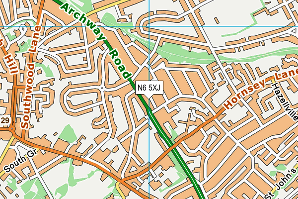 N6 5XJ map - OS VectorMap District (Ordnance Survey) N6 5XJ map - OS VectorMap District (Ordnance Survey)