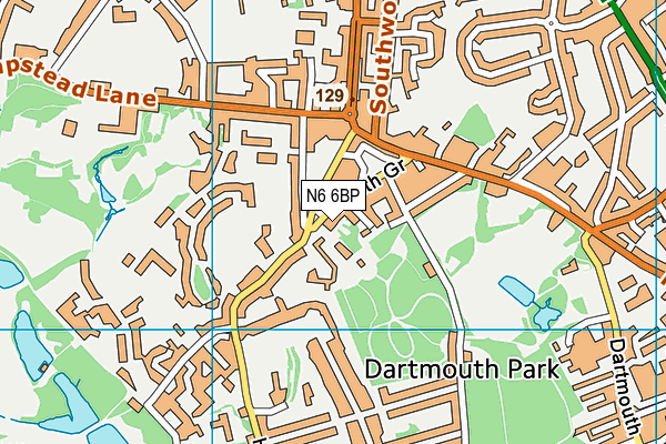 N6 6BP map - OS VectorMap District (Ordnance Survey) N6 6BP map - OS VectorMap District (Ordnance Survey)