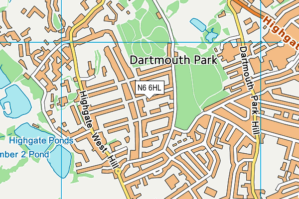 N6 6HL map - OS VectorMap District (Ordnance Survey) N6 6HL map - OS VectorMap District (Ordnance Survey)