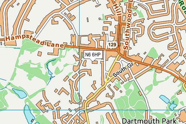 N6 6HP map - OS VectorMap District (Ordnance Survey) N6 6HP map - OS VectorMap District (Ordnance Survey)