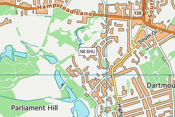 N6 6HU map - OS VectorMap District (Ordnance Survey) N6 6HU map - OS VectorMap District (Ordnance Survey)