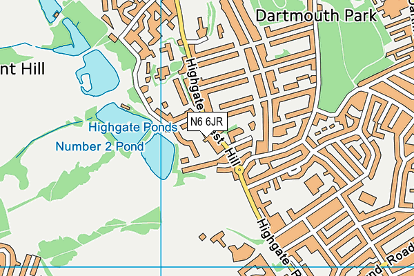 N6 6JR map - OS VectorMap District (Ordnance Survey) N6 6JR map - OS VectorMap District (Ordnance Survey)