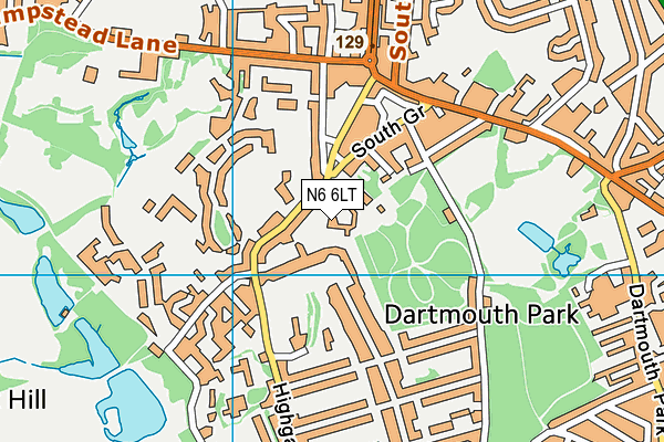 N6 6LT map - OS VectorMap District (Ordnance Survey) N6 6LT map - OS VectorMap District (Ordnance Survey)
