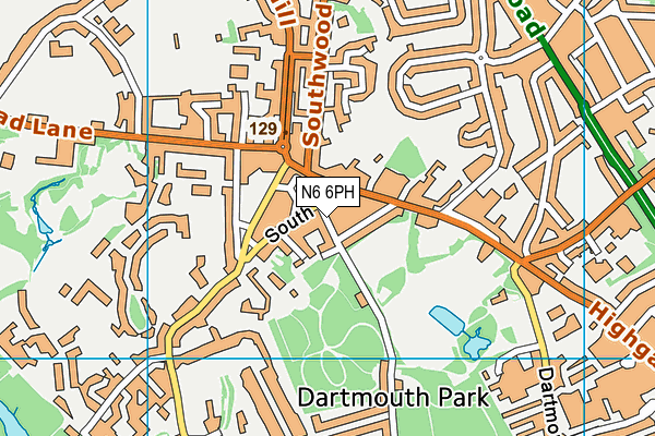 N6 6PH map - OS VectorMap District (Ordnance Survey) N6 6PH map - OS VectorMap District (Ordnance Survey)