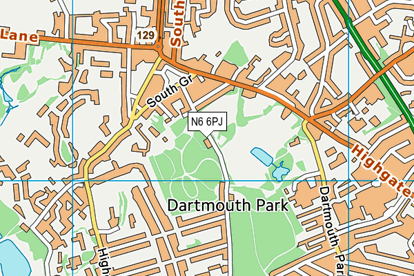 N6 6PJ map - OS VectorMap District (Ordnance Survey) N6 6PJ map - OS VectorMap District (Ordnance Survey)