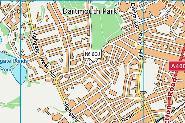 N6 6QJ map - OS VectorMap District (Ordnance Survey) N6 6QJ map - OS VectorMap District (Ordnance Survey)