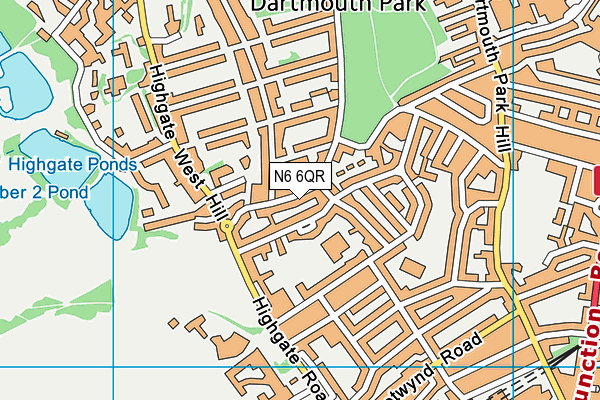 N6 6QR map - OS VectorMap District (Ordnance Survey) N6 6QR map - OS VectorMap District (Ordnance Survey)