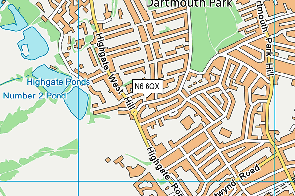 N6 6QX map - OS VectorMap District (Ordnance Survey) N6 6QX map - OS VectorMap District (Ordnance Survey)
