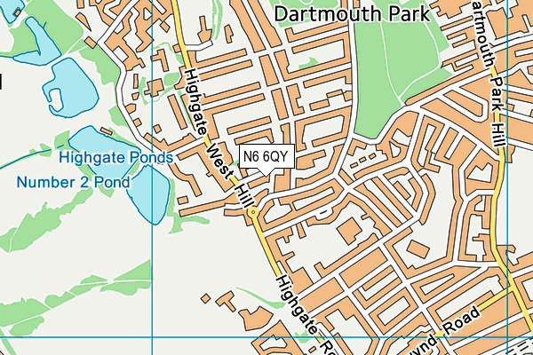 N6 6QY map - OS VectorMap District (Ordnance Survey) N6 6QY map - OS VectorMap District (Ordnance Survey)