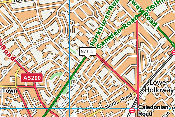 N7 0DJ map - OS VectorMap District (Ordnance Survey) N7 0DJ map - OS VectorMap District (Ordnance Survey)