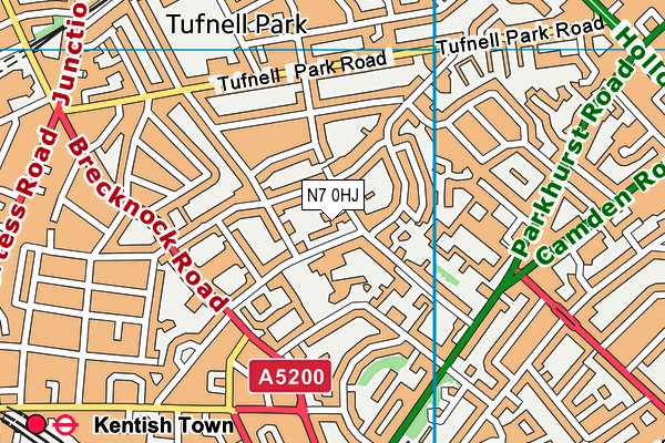 N7 0HJ map - OS VectorMap District (Ordnance Survey) N7 0HJ map - OS VectorMap District (Ordnance Survey)