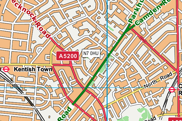 N7 0HU map - OS VectorMap District (Ordnance Survey)