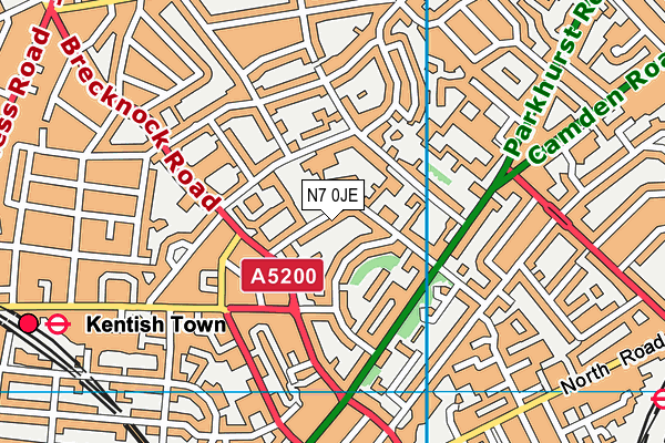 N7 0JE map - OS VectorMap District (Ordnance Survey)