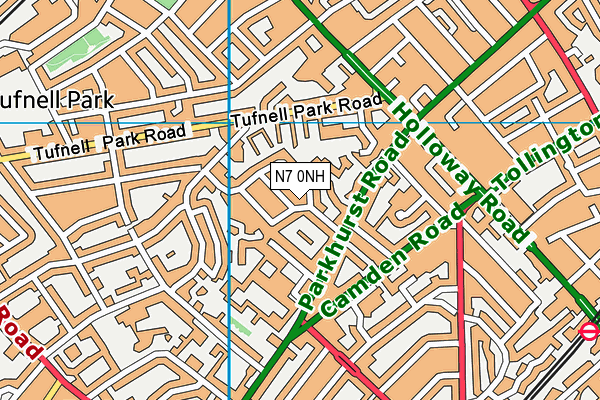 N7 0NH map - OS VectorMap District (Ordnance Survey)