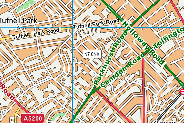 N7 0NX map - OS VectorMap District (Ordnance Survey) N7 0NX map - OS VectorMap District (Ordnance Survey)