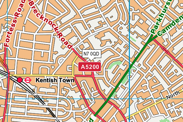 N7 0QD map - OS VectorMap District (Ordnance Survey) N7 0QD map - OS VectorMap District (Ordnance Survey)