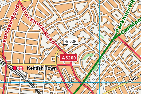 N7 0QR map - OS VectorMap District (Ordnance Survey)