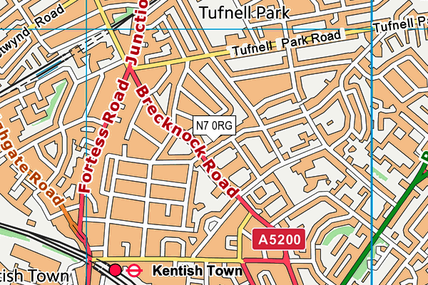 N7 0RG map - OS VectorMap District (Ordnance Survey)