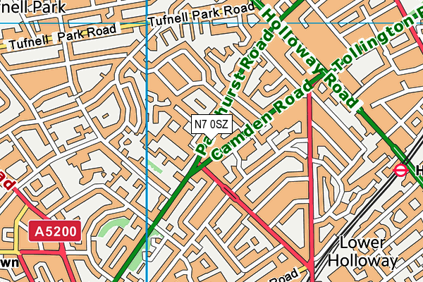 N7 0SZ map - OS VectorMap District (Ordnance Survey) N7 0SZ map - OS VectorMap District (Ordnance Survey)