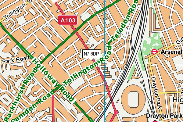 N7 6DP map - OS VectorMap District (Ordnance Survey) N7 6DP map - OS VectorMap District (Ordnance Survey)