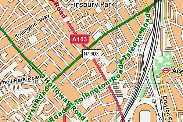 N7 6DX map - OS VectorMap District (Ordnance Survey) N7 6DX map - OS VectorMap District (Ordnance Survey)