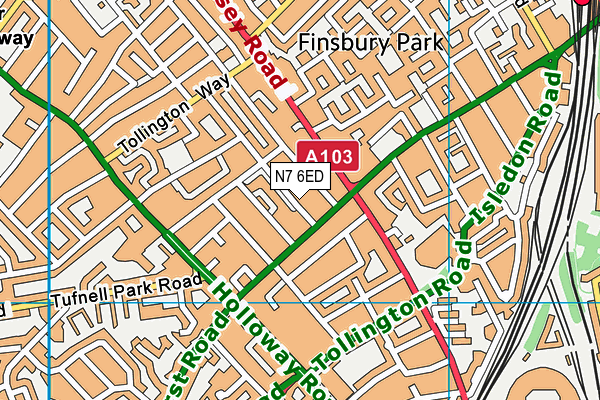 N7 6ED map - OS VectorMap District (Ordnance Survey) N7 6ED map - OS VectorMap District (Ordnance Survey)