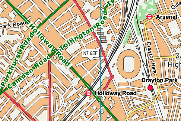 N7 6EF map - OS VectorMap District (Ordnance Survey) N7 6EF map - OS VectorMap District (Ordnance Survey)