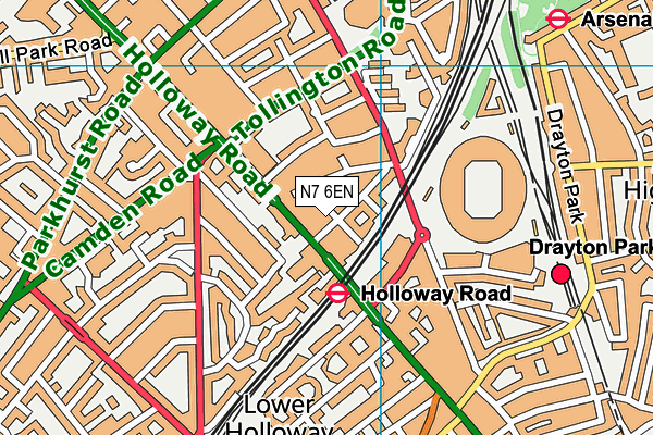 N7 6EN map - OS VectorMap District (Ordnance Survey) N7 6EN map - OS VectorMap District (Ordnance Survey)