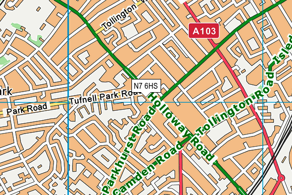 N7 6HS map - OS VectorMap District (Ordnance Survey) N7 6HS map - OS VectorMap District (Ordnance Survey)
